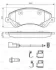 Комплект гальмівних колодок передн, FORD TRANSIT, TRANSIT TOURNEO 2.2D 04.06-08.14 BOSCH 0 986 494 613 (фото 8)
