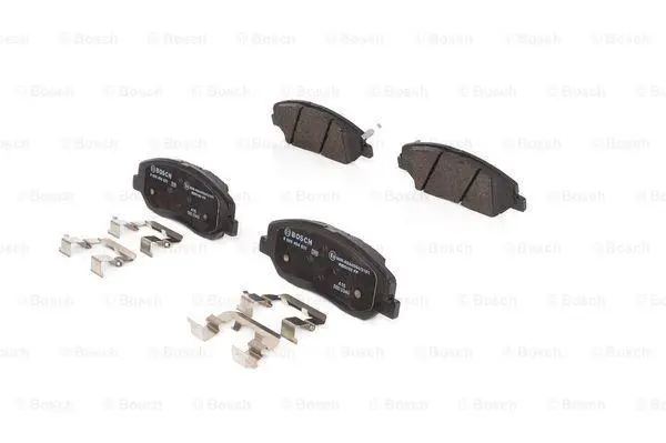Комплект гальмівних колодок передн, HYUNDAI GENESIS, GRAND SANTA FÉ, SANTA FÉ II, SANTA FÉ III KIA SORENTO II SSANGYONG ACTYON II, ACTYON SPORTS I, KORANDO, MUSSO GRAND, REXTON 2.0-3.8 11.05- BOSCH 0 986 494 631 (фото 1)