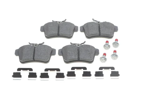 Колодки гальмівні (задні) Citroen C4 09-/DS4/DS5 11-15/Peugeot 308/508/3008/5008 09-18 (з прижимною пластиною) BOSCH 0 986 494 640