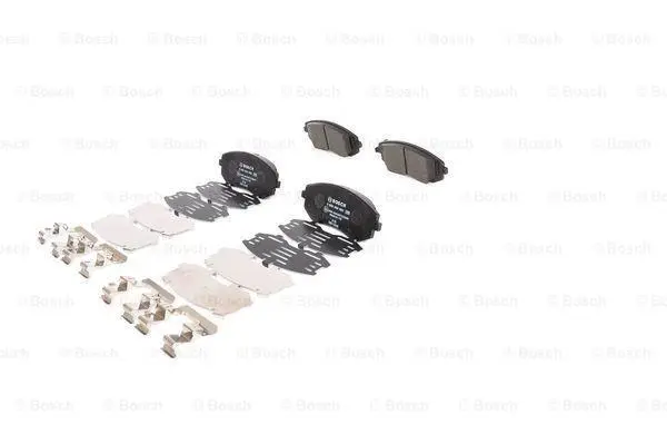 Комплект гальмівних колодок передн, SUBARU FORESTER, IMPREZA, LEGACY IV, LEGACY V, OUTBACK 1.5-3.0 12.00- BOSCH 0 986 494 653 (фото 1)
