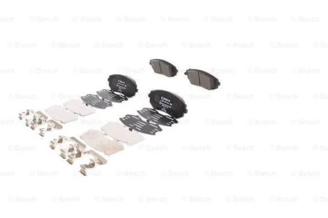 Комплект гальмівних колодок передн, SUBARU FORESTER, IMPREZA, LEGACY IV, LEGACY V, OUTBACK 1.5-3.0 12.00- BOSCH 0 986 494 653