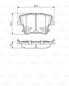 Колодки гальмівні (задні) Chrysler 300C 04-/Dodge Challenger 08-/Charger 11- 0 986 494 678 BOSCH 0986494678