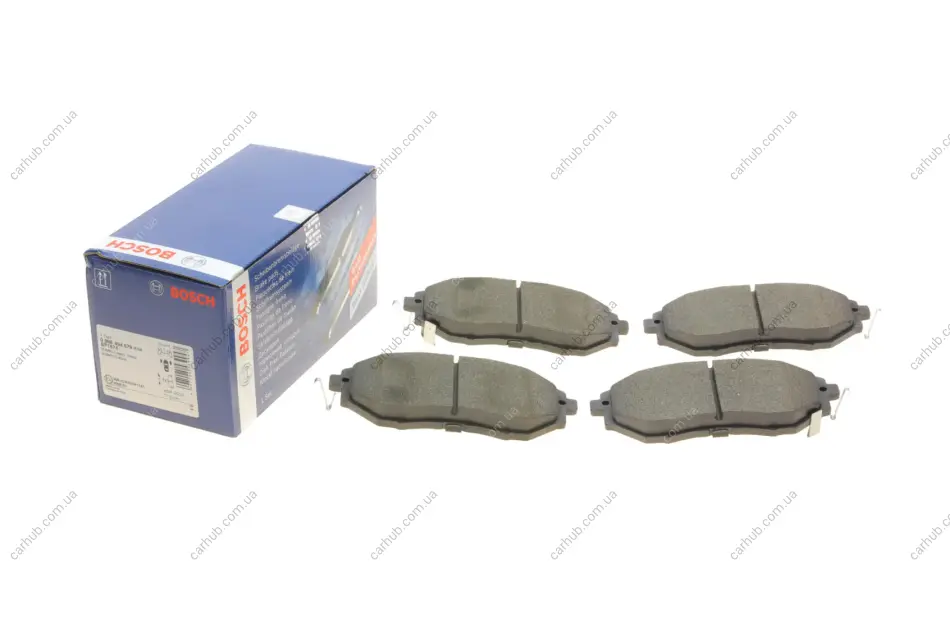 Комплект гальмівних колодок передн, SUBARU FORESTER, IMPREZA, LEGACY IV, LEGACY V, LEGACY VI, LEVORG, OUTBACK, TRIBECA, WRX 1.6-3.6 09.03- BOSCH 0 986 494 679 (фото 1)