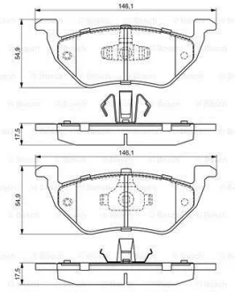 Комплект гальмівних колодок задн, FORD MAVERICK FORD USA ESCAPE MAZDA TRIBUTE 2.0-3.0 03.00- BOSCH 0 986 494 683