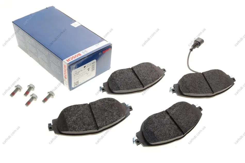 Колодки гальмівні (передні) Audi Q3 18-/A3/Skoda Octavia/VW Passat B6-B8/Golf/Tiguan 12- (+датчик) BOSCH 0 986 494 704 (фото 1)