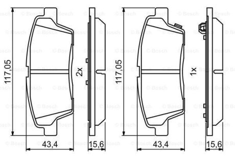 Колодки гальмівні (задні) Hyundai Genesis/Kia Quoris 14- BOSCH 0 986 494 766