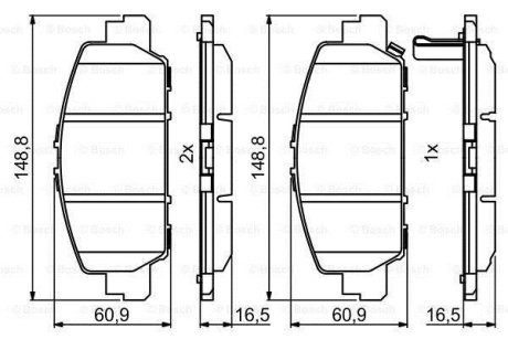 Колодки гальмівні (передні) Honda HR-V 15- 0 986 494 773 BOSCH 0986494773