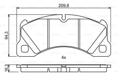 Колодки гальмівні (передні) Porsche Cayenne 02-/Macan 14-/Panamera 10-16/VW Touareg 02- 0 986 494 787 BOSCH 0986494787