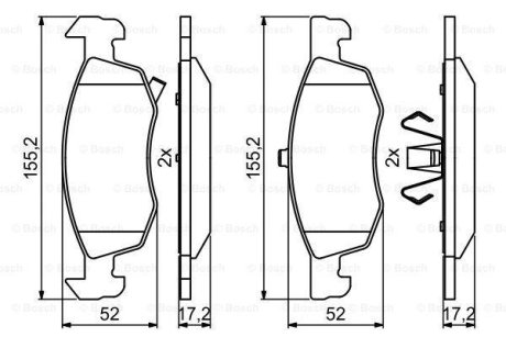 Колодки гальмівні (передні) Opel Corsa E 14- 0 986 494 824 BOSCH 0986494824