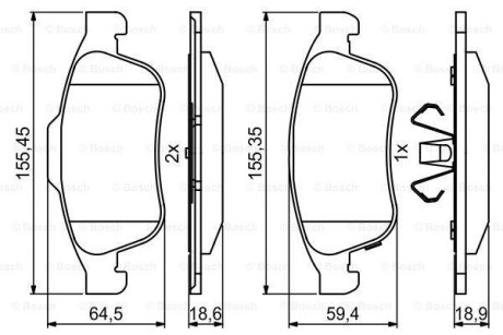 Тормозные колодки, дисковые BOSCH 0 986 494 826