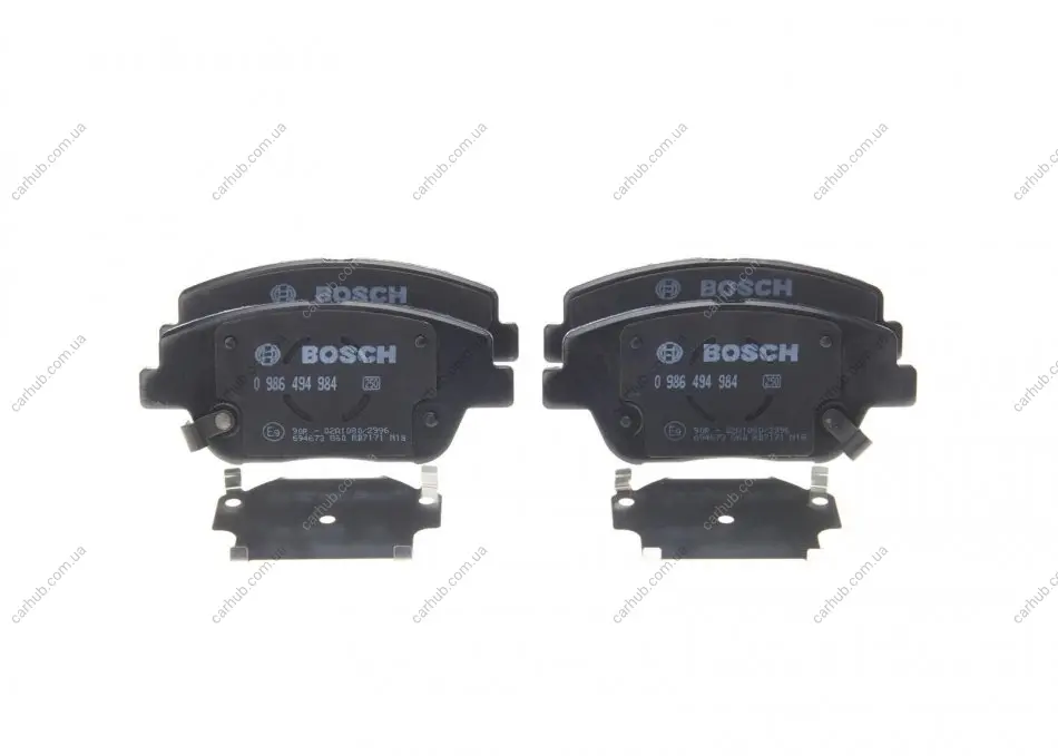 Комплект гальмівних колодок передн, KIA OPTIMA 1.7D-2.4 06.10-12.15 BOSCH 0 986 494 984 (фото 1)