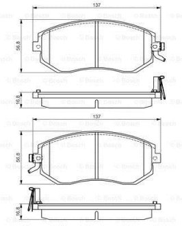 Колодки гальмівні (передні) Subaru BRZ/Forester/Impreza/Legacy/Outback/XV/Toyota GT 86 1.5-2.5 08- 0 986 495 125 BOSCH 0986495125