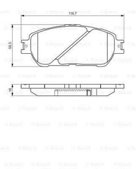 Колодки гальмівні (передні) Toyota Avalon 05-12/Alphard 03-08/Lexus ES 01-06 0 986 495 160 BOSCH 0986495160