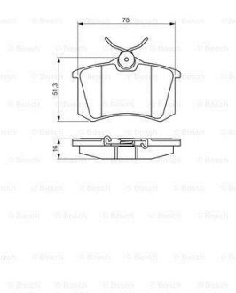 Колодки гальмівні (задні) Citroen C8/Peugeot 807 02- (78x51.3x16) 0 986 495 231 BOSCH 0986495231