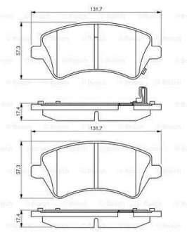 Колодки гальмівні (передні) Toyota Corolla 02-07 0 986 495 243 BOSCH 0986495243