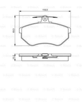 Колодки гальмівні (передні) Seat Cordoba/Ibiza/VW Caddy/Golf/Polo 91-04 0 986 495 246 BOSCH 0986495246