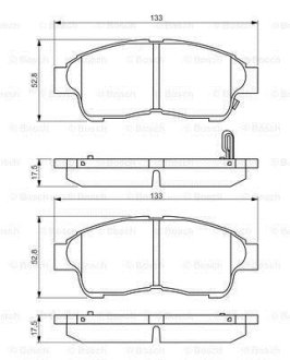 Колодки гальмівні (передні) Toyota Camry/Corolla 91-01 0 986 495 257 BOSCH 0986495257