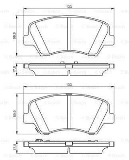 Колодки гальмівні (передні) Hyundai Elantra 10-/ i30 11- 0 986 495 343 BOSCH 0986495343