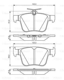 Колодки гальмівні (задні) VW Passat B8 14/Tiguan 16-/Seat Tarraco 18- 0 986 495 346 BOSCH 0986495346