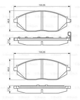 Колодки гальмівні (передні) Chevrolet Spark/Matiz 10- 0 986 495 349 BOSCH 0986495349
