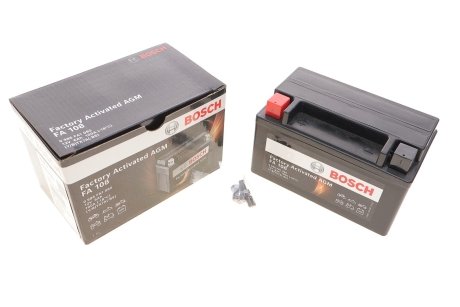 Фото акумуляторна батарея 6Ah/100A (150x87x93/+L/B0) (AGM) Factory Activated AGM BOSCH 0 986 FA1 080 Акумуляторна батарея 6Ah/100A (150x87x93/+L/B0) (AGM) Factory Activated AGM BOSCH 0 986 FA1 080