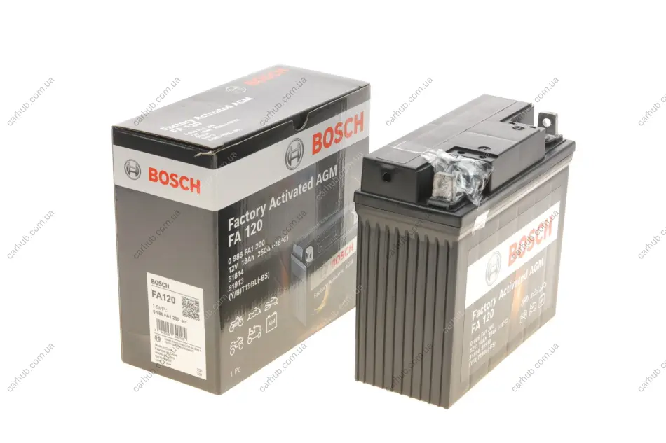 Акумуляторна батарея 18Ah/250A (186x82x171/+R/B0) (AGM) Factory Activated AGM BOSCH 0 986 FA1 200 (фото 1)