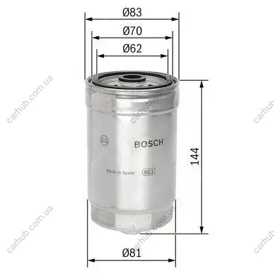 Фільтр паливний Fiat Ducato/Citroen Jumper 2.0/2.8HDI -02 BOSCH 1 457 434 314 (фото 1)