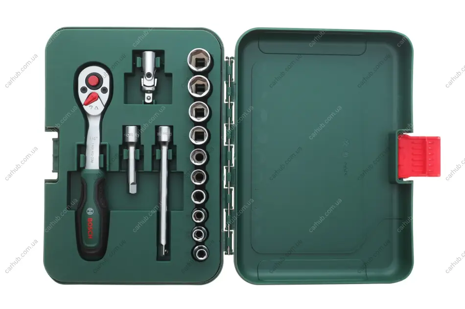 Набір торцевих головок з тріскачкою 1/4" 14 од. BOSCH 1 600 A02 BY0 (фото 1)