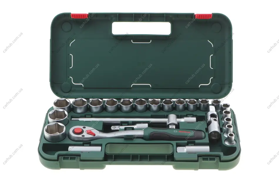 Набір наскрізних торцевих головок з тріскачкою 1/2" 25 од. BOSCH 1 600 A02 Z9F (фото 1)