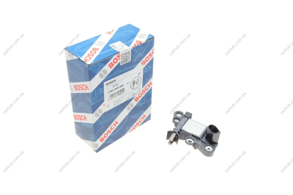 Регулятор напруги (14V) SKODA KODIAQ I, OCTAVIA III, SUPERB II, SUPERB III, YETI VW CC B7, CRAFTER 30-35, CRAFTER 30-50, PASSAT ALLTRACK B7, PASSAT B6, PASSAT B7, PASSAT B8 1.6/1.6D/2.0D 03.05- BOSCH 1 986 AE0 029 (фото 1)