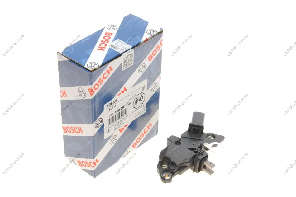 Регулятор напруги (150A) CITROEN BERLINGO, BERLINGO MULTISPACE, C1, C2, C2 ENTERPRISE, C3 I, C3 PLURIEL, C4 GRAND PICASSO I, C4 I, C4 PICASSO I, C5 II, C5 III, C8, XSARA 1.4D-2.2D 02.99- BOSCH 1 986 AE0 091 (фото 1)