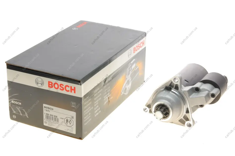 Стартер (12В, 2кВт, новий із заставою) SEAT IBIZA II VW CALIFORNIA T4 CAMPER, TRANSPORTER T4 1.9D-2.8 07.90-06.03 BOSCH 1 986 S00 808 (фото 1)