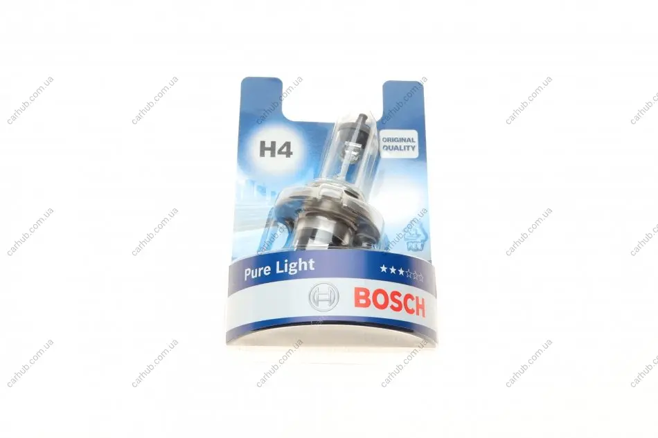 Лампа (упаковка-блістер 1шт) H4 12В 60/55Вт P43T Pure Light BOSCH 1 987 301 001 (фото 1)