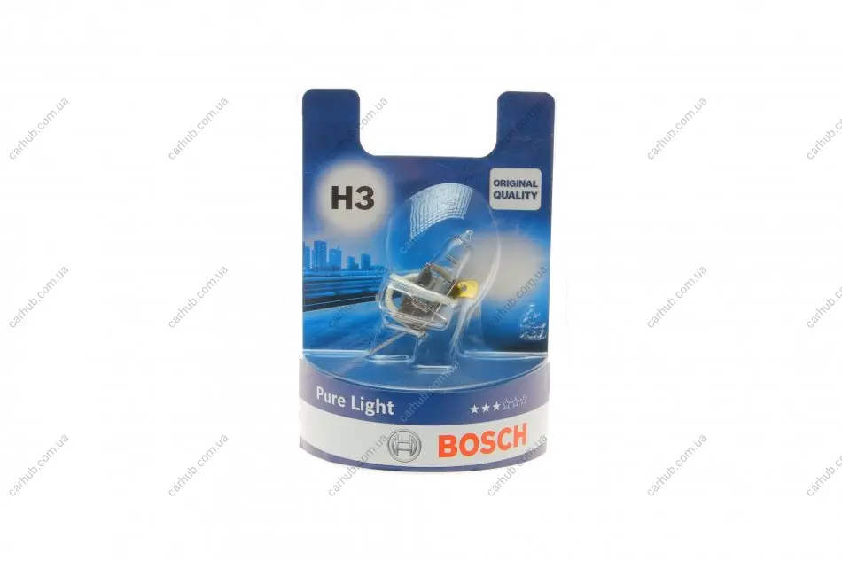 Лампа (упаковка-блістер 1шт) H3 12В 55Вт PK22S Pure Light BOSCH 1 987 301 006 (фото 1)