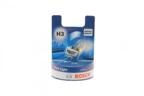 Лампа (упаковка-блістер 1шт) H3 12В 55Вт PK22S Pure Light BOSCH 1 987 301 006