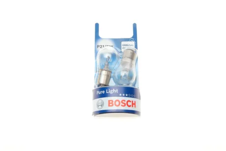 Лампа (упаковка-блістер 2шт) P21/5W 12В 5/21Вт BAY15D основна лампа Pure Light BOSCH 1 987 301 016