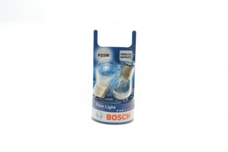 Лампа (упаковка-блістер 2шт) P21W 12В 21Вт BA15S основна лампа Pure Light BOSCH 1 987 301 017