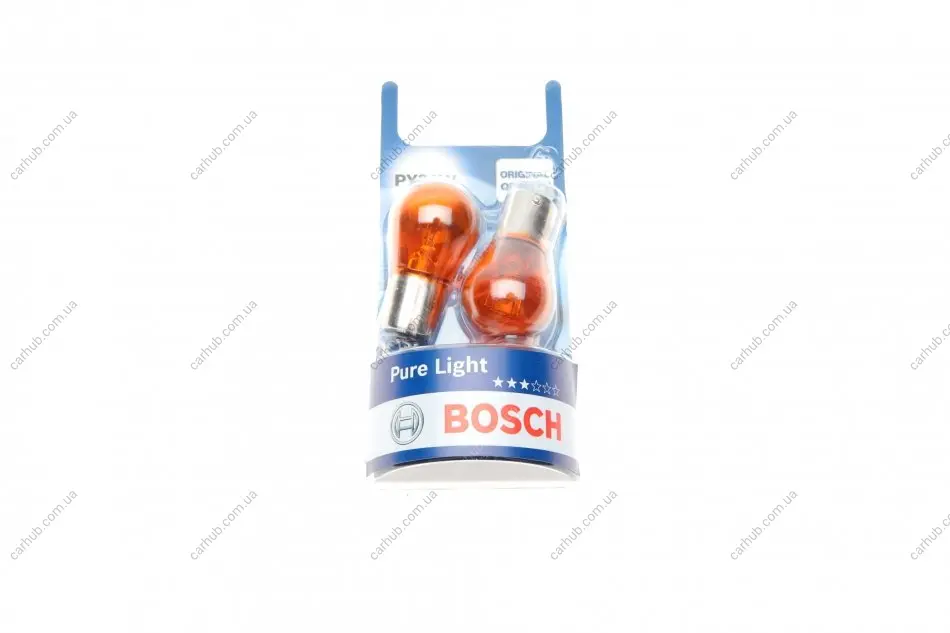 Лампа (упаковка-блістер 2шт) PY21W 12В 21Вт BAU15S основна лампа Pure Light, Помаранчевий BOSCH 1 987 301 018 (фото 1)