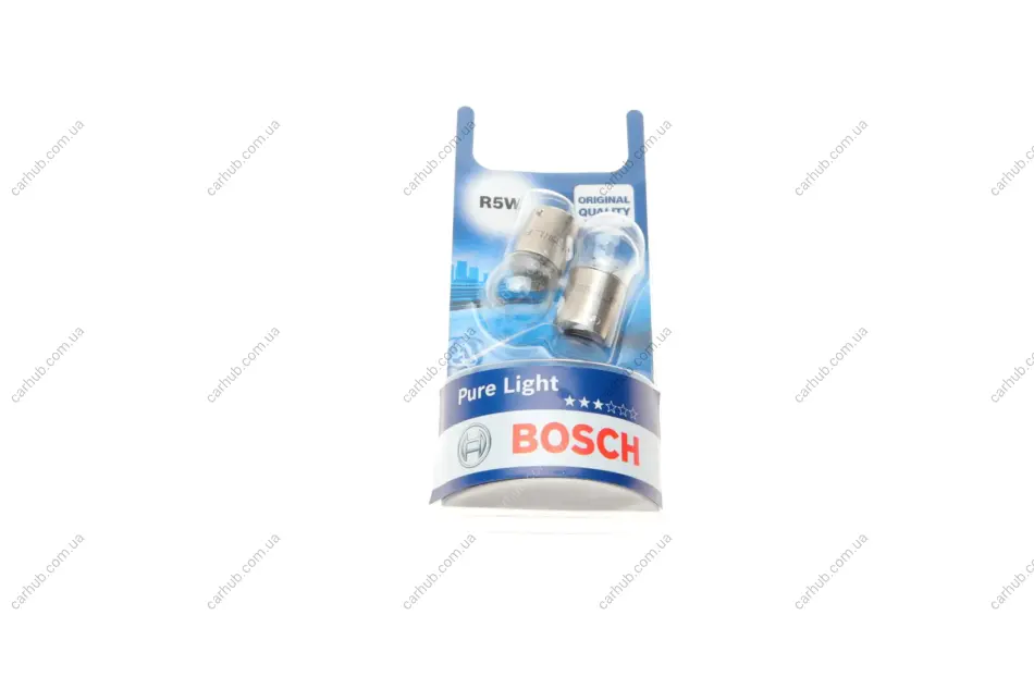 Лампа (упаковка-блістер 2шт) R5W 12В 5Вт BA15S основна лампа Pure Light BOSCH 1 987 301 022 (фото 1)