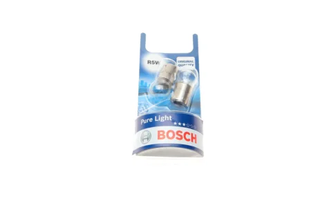 Лампа (упаковка-блістер 2шт) R5W 12В 5Вт BA15S основна лампа Pure Light BOSCH 1 987 301 022