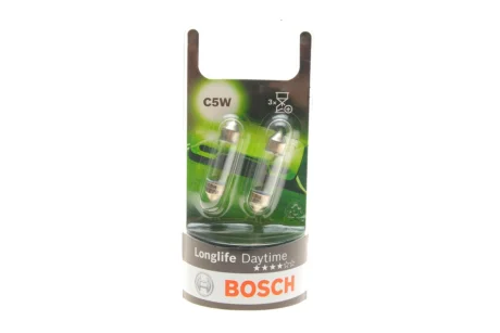 Лампа (упаковка-блістер 2шт) C5W 12В 5Вт 2х довший термін служби Longlife Daytime BOSCH 1 987 301 060