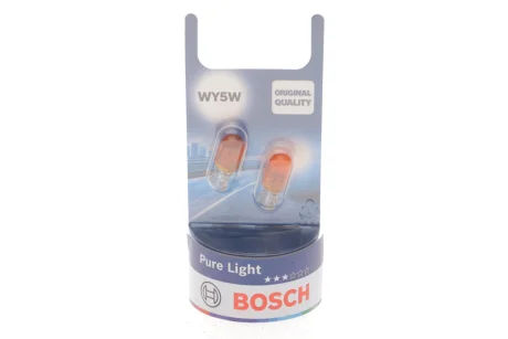 Автолампа WY5W 12V 5W W2.1x9.5d Pure Light (без цоколя, жовта) (BL/к-кт 2шт.) BOSCH 1 987 301 095