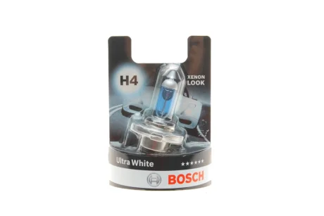 Лампа (упаковка-блістер 1шт) H4 12В 60/55Вт P43T Ultra White 4200K BOSCH 1 987 301 152