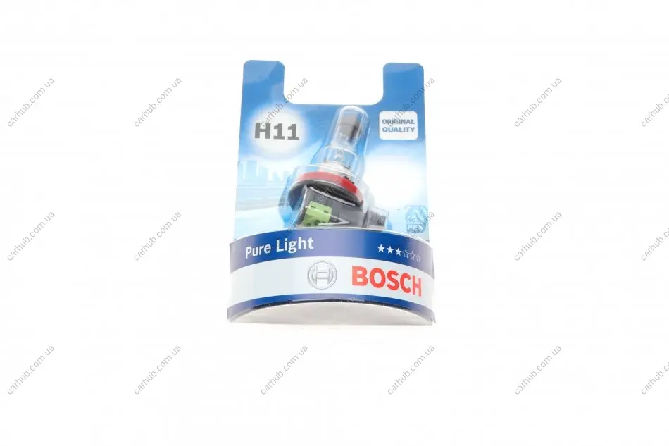 Лампа (упаковка-блістер 1шт) H11 12В 55Вт PGJ 19-2 Pure Light BOSCH 1 987 301 339 (фото 1)