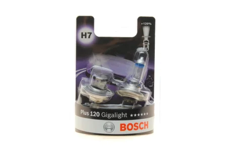 Лампа (Набір 2шт) H7 12В 55Вт PX26D до 120% більшої яскравості Gigalight Plus 120% BOSCH 1 987 301 426