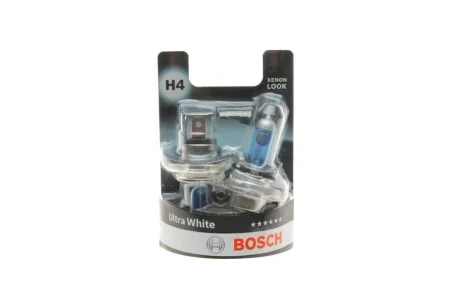 Лампа (Набір 2шт) H4 12В 60/55Вт P43T Ultra White, Білий 4200K BOSCH 1 987 301 440