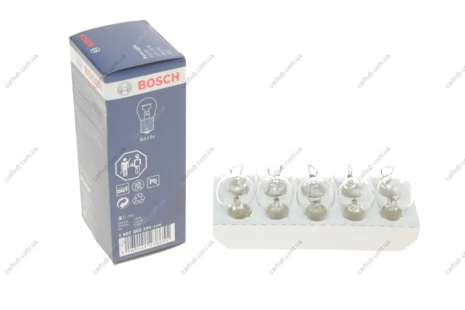 Лампа (відпуск. 1шт) P21W 12В 21Вт BA15S основна лампа Pure Light BOSCH 1 987 302 201 (фото 1)