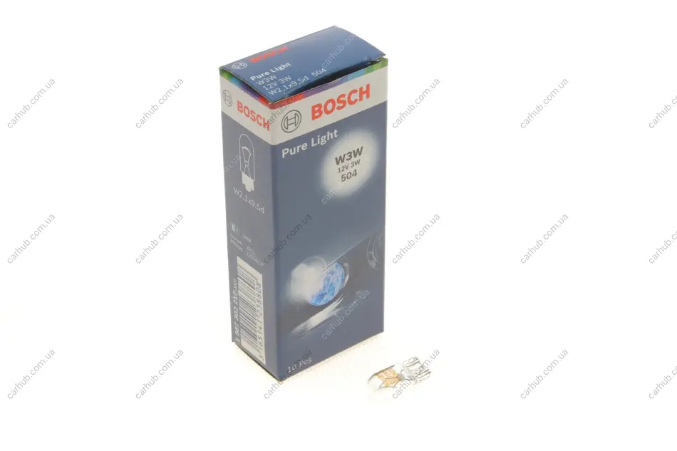 Автолампа W3W 12V 3W W2.1x9.5d (габарит, щиток приладів) (без цоколя) BOSCH 1 987 302 217 (фото 1)