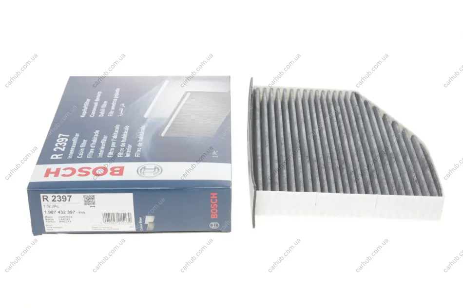 Фільтр салону VW Caddy 1.9TDI 03- (вугільний) BOSCH 1 987 432 397 (фото 1)