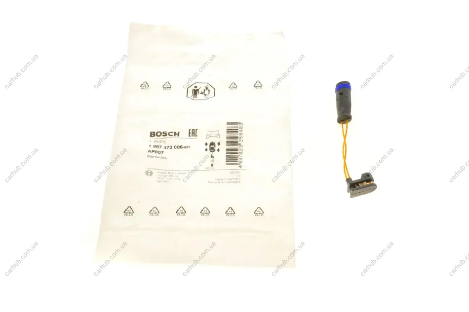 Датчик зношування гальмівних колодок MB Sprinter/VW Crafter 06- (L=95mm) BOSCH 1 987 473 006 (фото 1)